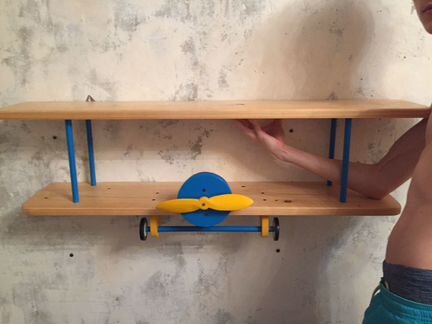 Полка настенная. Детская полка самолёт для ирушек