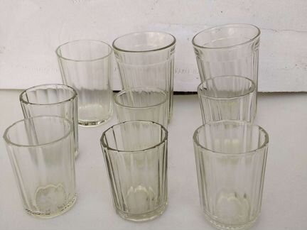 Стопки, стаканы гранёные, рюмки периода СССР