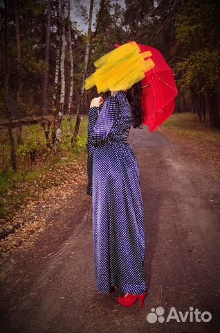 Платье длинное шикарное в горох