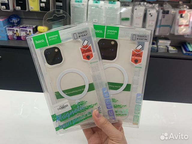 Чехол iPhone 13 прозрачный hoco magsafe