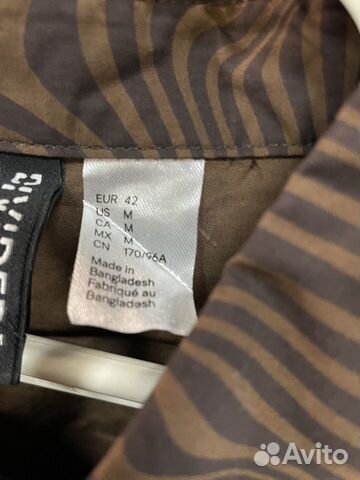 H&M Платье-рубашка зебра коричневое EUR 42 L
