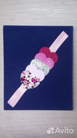 Повязка на голову «сердечки»