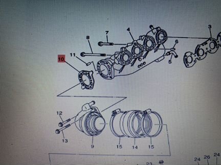 Прокладка впускного коллектора Ямаха Yamaha VX1100