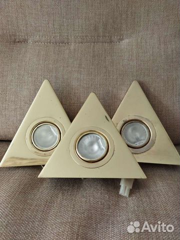 Фонарики мебельные 3шт+2 лампочки