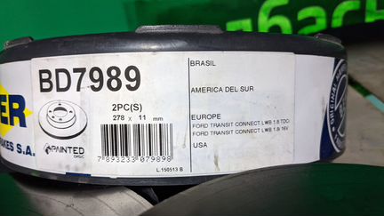 Тормозные диски задние 2 шт ford transit connect