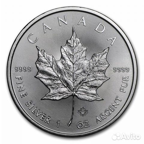 Серебряная инв. монета канадский Кленовы Лист