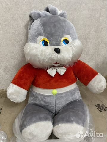 Игрушка зайка большая, мягкая
