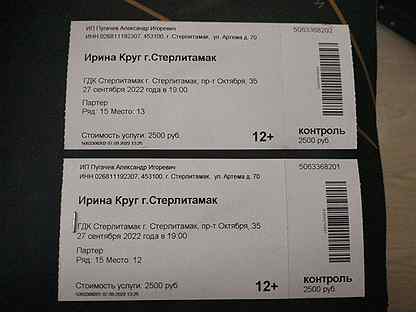Два билета на концерт Ирины Круг