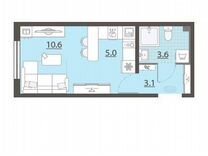 Квартира-студия, 22,3 м², 4/8 эт.