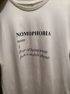 Белая футболка Nomophobia H&M