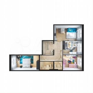 3-к квартира, 86.9 м², 6/16 эт.