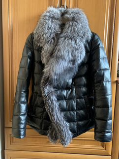 Кожаная куртка с мехом, пуховик, Снежная королева