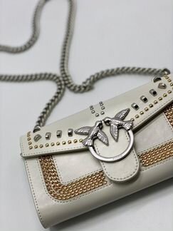 Новая сумка клатч Pinko Love bag Studs белая