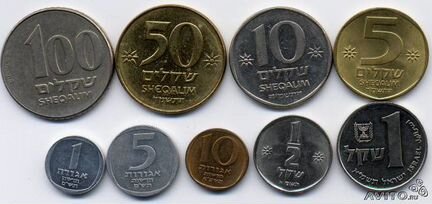 0088 Израиль 100+ 50+ 10+ 5+ 1+ 1/2 шекель 10+ 5+