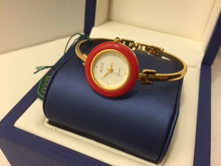 Женские часы 23K позолота, керамика. Ecco (новые)