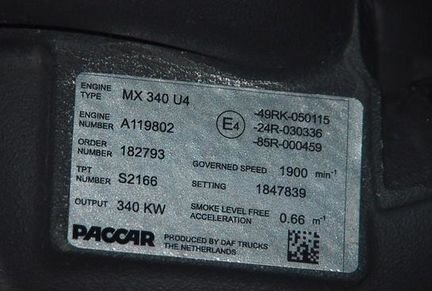 MX340 U4 paccar 460 двигатель DAF XF 105.460 Euro