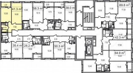 1-к квартира, 41.3 м², 5/25 эт.