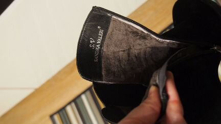 Зимние сапоги на каблуке, замша с мехом, р.38