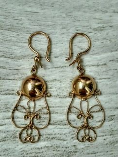 Советские золотые серьги 583 пробы