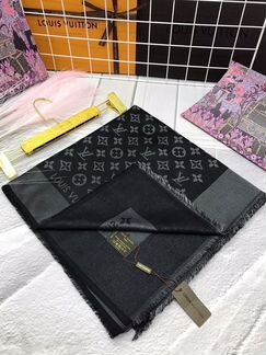 Шаль Louis Vuitton чёрная с серебром