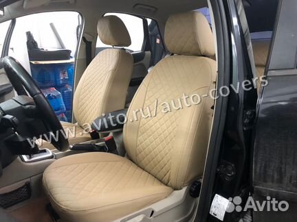 Чехлы на сиденья Ford Focus 2 Ghia Экокожа Ромб