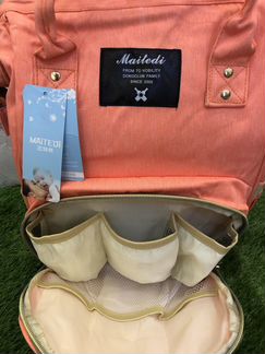 Сумка-рюкзак для мамочки Maitedy персиковый