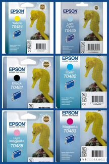 Катридж Epson T0482 Cyan струйный голубой