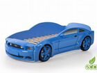 Кровать-машина «мустанг-3D» синий