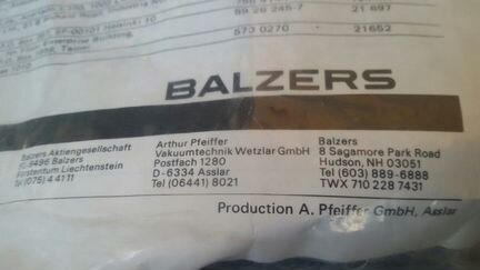 Balzers Pfeiffer резиновые прокладки,уплотнитель,Р