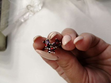 Серебро:кольца аквамарин, серьги топаз, агат