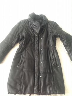 Кожаный пуховик