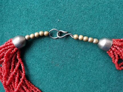 Бусы коралловые 80 см 20 нитей колье ожерелье