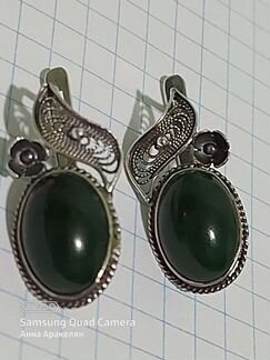 Серьги серебро 875