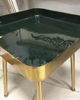 Журнальный золотой столик металл Испания