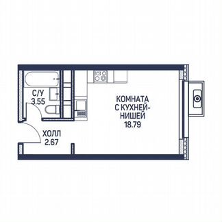 Квартира-студия, 25 м², 20/22 эт.