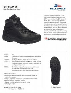 Belleville QRF delta B6 Black (8.5,9.5,10.5,11)