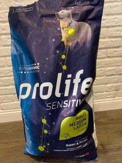 Сухой корм для собак prolife sensitive adult mediu