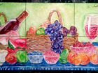 Плитка панно шик натюрморт фрукты и вино. Кафель