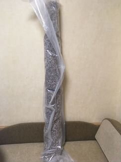 Коричневый круглый ворсовый ковер 170см