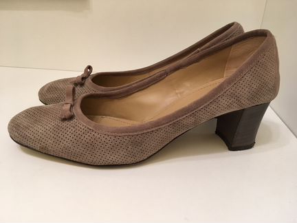 Туфли серые замша кожа 38