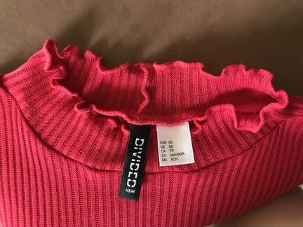 Красный Лонгслив H&M