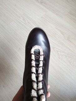 Полусапоги кожаные утепленные