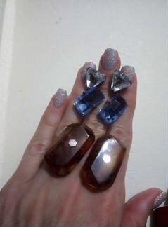 Запонки серебро СССР Хрусталь