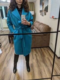 Пальто демисезонное цвета морской волны