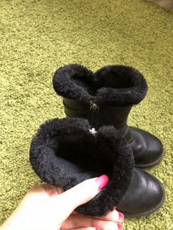 Сапоги осенние Zara кожаные