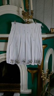 Франция. Пышная юбка в паэтках. Коттон