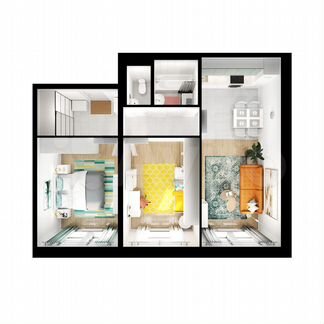 2-к квартира, 61 м², 6/15 эт.