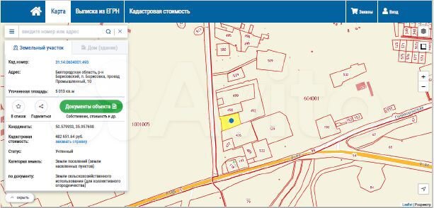 Кадастровая карта гуляй борисовка