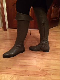 Зимние кожа сапоги