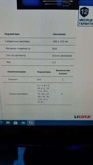Набор гаечных ключей licota